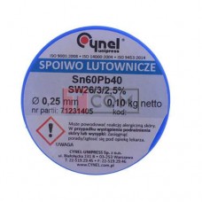 Припой Cynel Sn60Pb40-SW26 0.25мм, 100г
