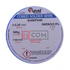 Припой Cynel Sn60Pb40-SW26 0.25мм, 500г