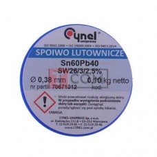 Припой Cynel Sn60Pb40-SW26 0.38мм, 100г