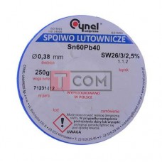 Припой Cynel Sn60Pb40-SW26 0.38мм, 250г