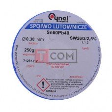 Припой Cynel Sn60Pb40-SW26 0.38мм, 250г