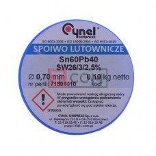Припой Cynel Sn60Pb40-SW26 0.7мм, 100г