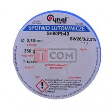 Припой Cynel Sn60Pb40-SW26 0.7мм, 250г