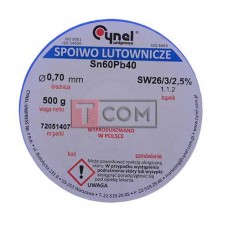Припой Cynel Sn60Pb40-SW26 0.7мм, 500г