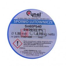Припой Cynel Sn60Pb40-SW26 1.5мм, 100г