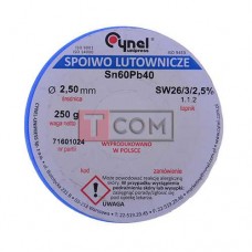 Припой Cynel Sn60Pb40-SW26 2.5мм, 250г
