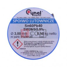Припій Cynel Sn60Pb40-SW26 3мм, 100г