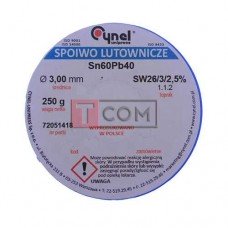 Припой Cynel Sn60Pb40-SW26 3мм, 250г