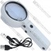 Лупа ручная NO.FS75RC+USB с LED подсв., 5Х диам 75мм+8Х диам 19мм (3AAA + USB)