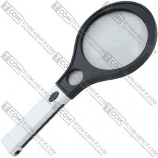 Лупа ручна MG80120-B кругла з LED підсв. +UV, 4X, діам.-120мм + 10X, діам.-30мм