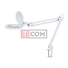 Лупа-лампа на струбцине Bourya 8066, LED подсветка (56SMD), 5X, Ø130мм