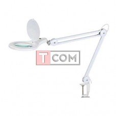 Лупа-лампа на струбцине Bourya 8066, LED подсветка (56SMD), 5X, Ø130мм