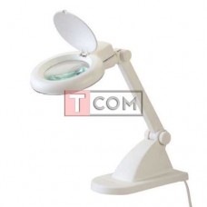 Лупа-лампа Zhongdi ZD-121 с LED подсветкой, настольная, круглая, 3X, 8X, 3W, Ø90мм, белая