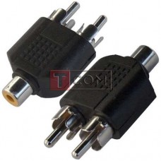 Переходник TCOM, гнездо RCA - 2 штекера RCA, корпус пластик