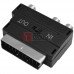 Переходник TCOM, штекер Скарт - 3 гнезда RCA + гнездо mini din 4pin с переключателем