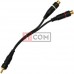 Переходник RCA - 2xRCA, co шнуром 0,2м gold, чёрный Переходник RCA - 2xRCA, co шнуром 0,2м gold, чёрный