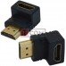 Переходник TCOM, штекер HDMI - гнездо HDMI, gold, угловой, пластик
