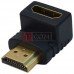Переходник TCOM, штекер HDMI - гнездо HDMI, gold, угловой, пластик