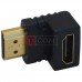 Перехідник TCOM, штекер HDMI - гніздо HDMI, gold, кутовий, пластик