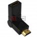 Переходник TCOM, штекер HDMI - гнездо HDMI, поворотный 360°, gold, пластик
