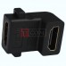 Перехідник TCOM, гніздо HDMI - гніздо HDMI, кутовий, gold