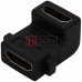 Перехідник TCOM, гніздо HDMI - гніздо HDMI, gold, кутовий