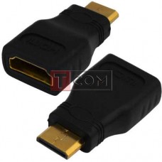 Переходник TCOM, штекер mini HDMI - гнездо HDMI, gold, корпус пластик