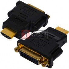 Перехідник TCOM, гніздо DVI - штекер HDMI, gold, пластик