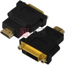 Переходник TCOM, гнездо DVI(24+1) - штекер HDMI, gold, пластик