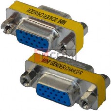 Переходник TCOM, гнездо VGA- гнездо VGA, gold, металлический