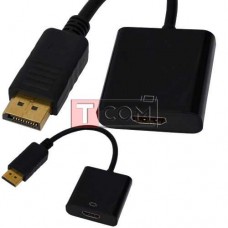 Переходник TCOM, штекер Display Port - гнездо HDMI, кабель 0.2м