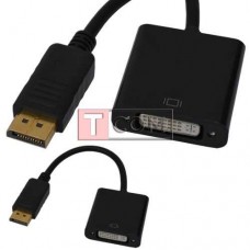 Переходник TCOM, штекер Display Port - гнездо DVI, кабель 0.2м