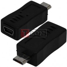 Перехідник TCOM, штекер micro USB - гніздо mini USB, пластик