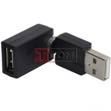 Переходник TCOM, штекер USB A- гнездо USB А, поворотный 360 градусов