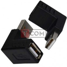 Перехідник TCOM, штекер USB A - гніздо USB A, кутовий
