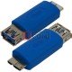 Переходник TCOM, штекер micro USB тип В - гнездо USB A, Vers.3.0, синий
