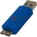 Переходник TCOM, штекер micro USB тип В - штекер USB A, Vers. 3.0, синий