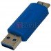 Переходник TCOM, штекер micro USB тип В - штекер USB A, Vers. 3.0, синий