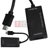 HDTV переходник MHL TCOM, штекер micro USB - гнездо HDMI, с кабелем