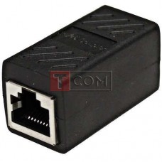 З'єднувач крученої пари 1 гніздо - 1 гніздо (RJ-45), чорний