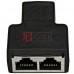 Соединитель витой пары 1 гнездо - 2 гнезда (RJ-45), чёрный Соединитель витой пары 1 гнездо - 2 гнезда (RJ-45), чёрный