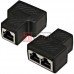 Соединитель витой пары 1 гнездо - 2 гнезда (RJ-45), чёрный