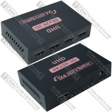 Сплиттер HDMI 1x4 TCOM, металлический корпус, DC-5V