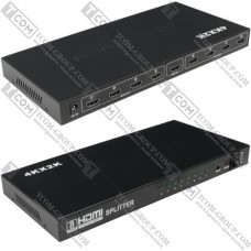 Сплиттер HDMI 1x8, металл. корпус, DC-5V