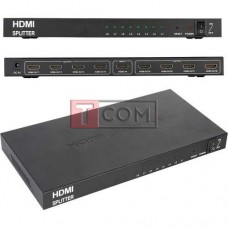 Сплитер HDMI 1x8, металлический корпус, DC-5V