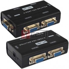 Сплиттер VGA (мини) на 4 порта MT-VIKI, 1 гнездо VGA - 4 гнездо VGA, DC-9V, 300mA (MT-2504-A)