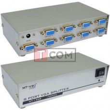 Сплиттер VGA на 8 портов MT-VIKI (1 гнездо VGA - 8 гнезд VGA), металл, DC-9V, 5W (MT-1508)