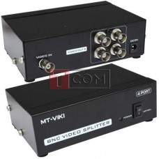 Сплиттер BNC на 4 порта MT-VIKI, 1 гнездо BNC - 4 гнезда BNC, DC-9V, 500mA