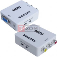 Конвертер mini VGA в AV TCOM, гнездо VGA (IN) - 3 гнезда RCA (OUT)