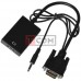 Конвертор VGA в HDMI + аудио, штекер VGA - гнездо HDMI + штекер 3.5 стерео